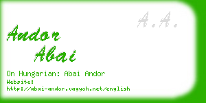 andor abai business card